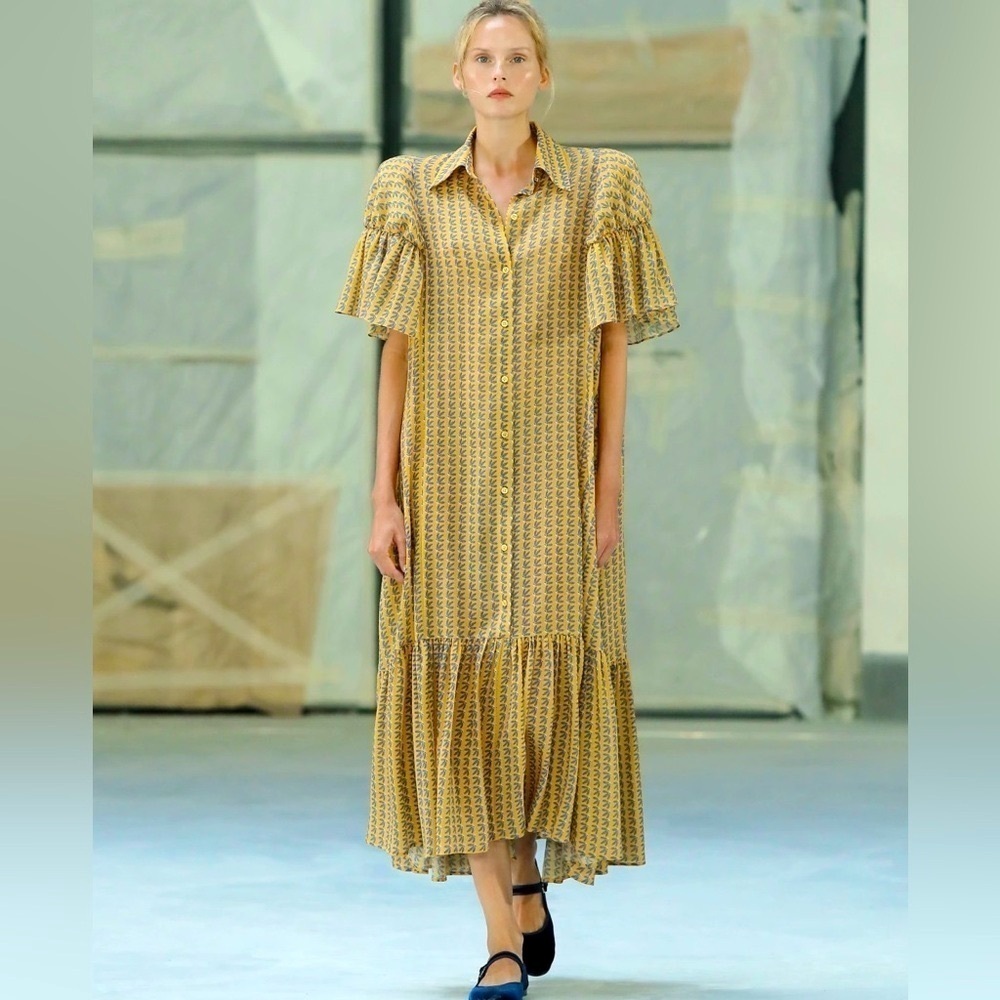 Mehtap Elaidi- Nwt Runway Elaidi Ruffled Maxi Dress X Anthropologie — image 2 of 7